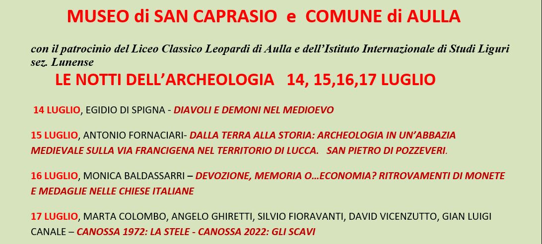 Le notti dell'archeologia a San Caprasio (Aulla - MS)